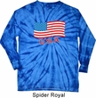 Distressed USA Flag Long Sleeve Tie Dye Shirt