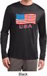 Distressed USA Flag Mens Dry Wicking Long Sleeve Shirt