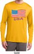 Distressed USA Flag Mens Dry Wicking Long Sleeve Shirt