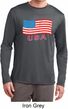 Distressed USA Flag Mens Dry Wicking Long Sleeve Shirt