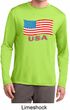 Distressed USA Flag Mens Dry Wicking Long Sleeve Shirt