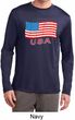 Distressed USA Flag Mens Dry Wicking Long Sleeve Shirt