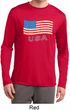 Distressed USA Flag Mens Dry Wicking Long Sleeve Shirt