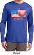 Distressed USA Flag Mens Dry Wicking Long Sleeve Shirt