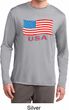 Distressed USA Flag Mens Dry Wicking Long Sleeve Shirt