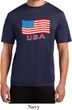Distressed USA Flag Mens Moisture Wicking Shirt