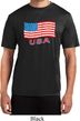 Distressed USA Flag Mens Moisture Wicking Shirt