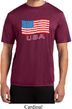 Distressed USA Flag Mens Moisture Wicking Shirt