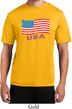 Distressed USA Flag Mens Moisture Wicking Shirt