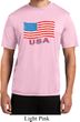 Distressed USA Flag Mens Moisture Wicking Shirt