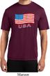 Distressed USA Flag Mens Moisture Wicking Shirt