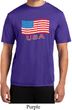 Distressed USA Flag Mens Moisture Wicking Shirt