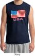 Distressed USA Flag Mens Muscle Shirt