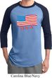 Distressed USA Flag Mens Raglan Shirt