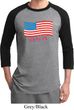 Distressed USA Flag Mens Raglan Shirt