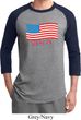 Distressed USA Flag Mens Raglan Shirt