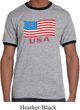 Distressed USA Flag Mens Ringer Shirt