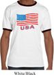 Distressed USA Flag Mens Ringer Shirt