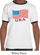 Distressed USA Flag Mens Ringer Shirt