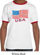 Distressed USA Flag Mens Ringer Shirt
