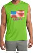 Distressed USA Flag Mens Sleeveless Moisture Wicking Shirt