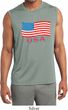 Distressed USA Flag Mens Sleeveless Moisture Wicking Shirt
