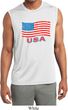 Distressed USA Flag Mens Sleeveless Moisture Wicking Shirt