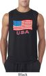 Distressed USA Flag Mens Sleeveless Shirt