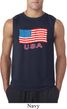 Distressed USA Flag Mens Sleeveless Shirt