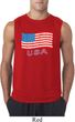 Distressed USA Flag Mens Sleeveless Shirt