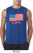 Distressed USA Flag Mens Sleeveless Shirt