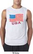 Distressed USA Flag Mens Sleeveless Shirt