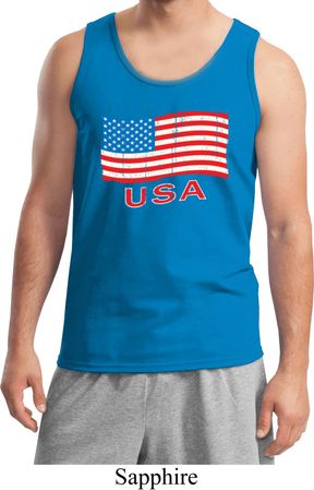 Distressed USA Flag Mens Tank Top