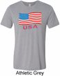 Distressed USA Flag Mens Tri Blend Crewneck Shirt