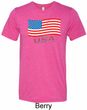 Distressed USA Flag Mens Tri Blend Crewneck Shirt