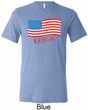 Distressed USA Flag Mens Tri Blend Crewneck Shirt
