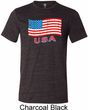 Distressed USA Flag Mens Tri Blend Crewneck Shirt
