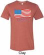 Distressed USA Flag Mens Tri Blend Crewneck Shirt