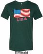 Distressed USA Flag Mens Tri Blend Crewneck Shirt