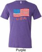 Distressed USA Flag Mens Tri Blend Crewneck Shirt