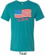 Distressed USA Flag Mens Tri Blend Crewneck Shirt