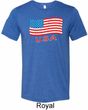 Distressed USA Flag Mens Tri Blend Crewneck Shirt
