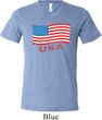 Distressed USA Flag Mens Tri Blend V-neck Shirt