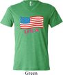Distressed USA Flag Mens Tri Blend V-neck Shirt