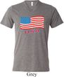 Distressed USA Flag Mens Tri Blend V-neck Shirt