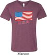 Distressed USA Flag Mens Tri Blend V-neck Shirt