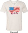 Distressed USA Flag Mens Tri Blend V-neck Shirt