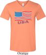 Distressed USA Flag Mens Tri Blend V-neck Shirt
