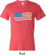 Distressed USA Flag Mens Tri Blend V-neck Shirt
