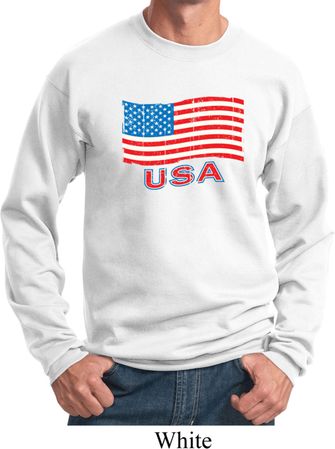 Distressed USA Flag Sweatshirt
